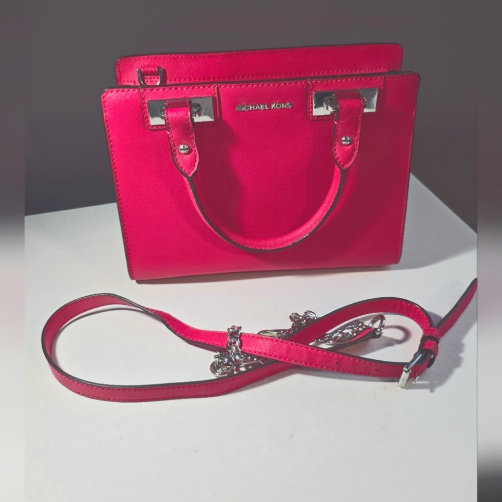 Michael Kors Pink Satchel with Silver Hardware